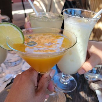 Pacific Catch - Spicy Pacific (reposado tequila, serrano chile, passion fruit puree); Carmelized Pina Colada. - Seafood Near Me - Campbell, California Pacific Catch - Spicy Pacific (reposado tequila, serrano chile, passion fruit puree); Carmelized Pina Colada. - Seafood Near Me - Campbell, California