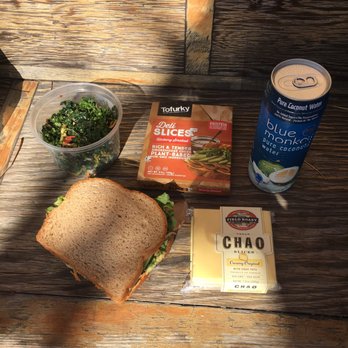 Moonflower Community Cooperative - yummy veggie & hummus sandwich, Thai Kale Salad and a Tofu scramble & veggie sausage breakfast sandwich for the dude - Health Markets Near Me - Moab, Utah