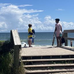 Stairs to get onto the beach