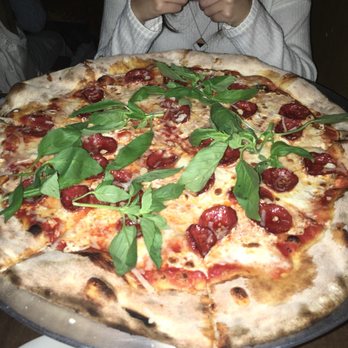 Lucali - Pie with pepperoni basil and garlic. Crazy crazy good - Pizza Near Me - Brooklyn, New York Lucali - Pie with pepperoni basil and garlic. Crazy crazy good - Pizza Near Me - Brooklyn, New York