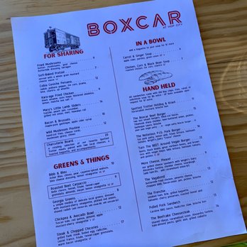 Boxcar - Menu - New American Near Me - Atlanta, Georgia Boxcar - Menu - New American Near Me - Atlanta, Georgia