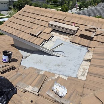 BLU Roofing - 8-year-old tile roof leak repaired. Proper diagnosis, new underlayment, and no broken tiles during repair. - Roofing Near Me - West Palm Beach, Florida BLU Roofing - 8-year-old tile roof leak repaired. Proper diagnosis, new underlayment, and no broken tiles during repair. - Roofing Near Me - West Palm Beach, Florida