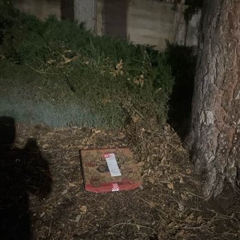 Pizza Hut - This is our pizza sitting in the rain and dirt at the incorrect address. - Pizza Near Me - Salt Lake City, Utah