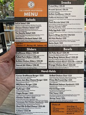 Menu photo 1 The Corner Drafthouse San Diego, CA Menu photo 1 The Corner Drafthouse San Diego, CA