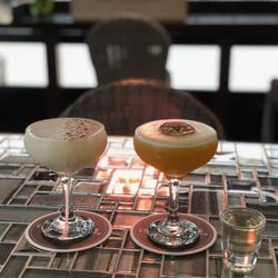 Ebony Champagne Bar - Creme and portstar martini with a shot of champagne