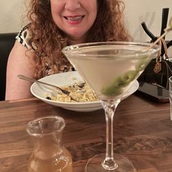 Giuseppes Restaurant and Pizzeria - Delia W. enjoying her Dirty Martini with extra olives & olive juice ($11)