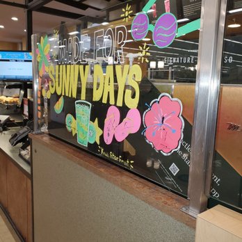 Starbucks - a sign that says sunny days at the counter - Coffee & Tea Near Me - San Francisco, California