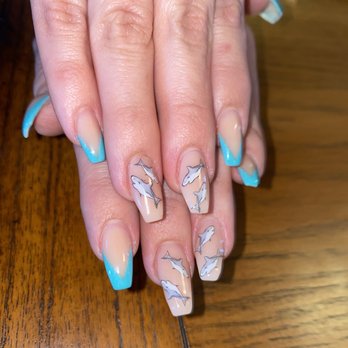 Dimension Nails - Shark week 2022 nails!!!!!!!!!!!  Ahhhhhhhmazing!!!!!!!!! - Nail Salons Near Me - Concord, California