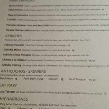 Parada - Menu sneak peek - Peruvian Near Me - Walnut Creek, California Parada - Menu sneak peek - Peruvian Near Me - Walnut Creek, California