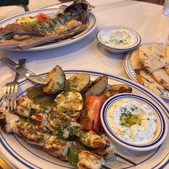 Milos Taverna - Chicken Souvlaki and Sea Bass - Greek Near Me - San Francisco, California Milos Taverna - Chicken Souvlaki and Sea Bass - Greek Near Me - San Francisco, California