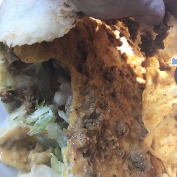 Taco Bell - As you can see inside, there's almost no Meat, but plenty of orange sauce coloring - Fast Food Near Me - Reno, Nevada Taco Bell - As you can see inside, there's almost no Meat, but plenty of orange sauce coloring - Fast Food Near Me - Reno, Nevada