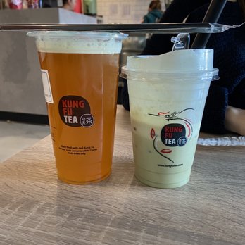 Kung Fu Tea - Passion fruit Tea and Matcha Milk - Bubble Tea Near Me - San Marcos, California