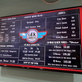 Idk BBQ - Menu Jan 2021 - Barbeque Near Me - Tropic, Utah