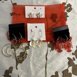 The Little Crow     Vintage and New - All earrings from Little Crow-including the red bag!