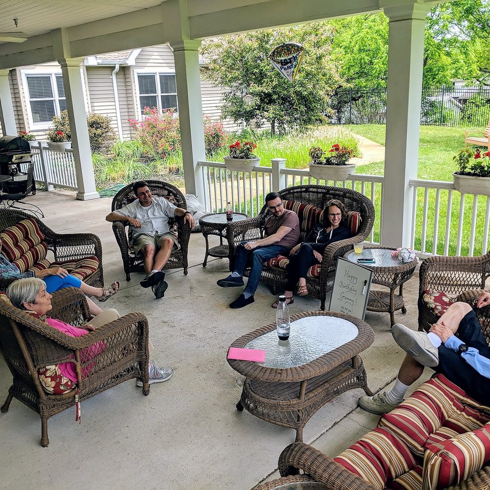 Dolan Memory Care Homes - Our family had fun celebrating Mom's 85th birthday on the patio at her Dolan home. - Home Health Care Near Me - St. Louis, Missouri