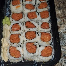 Spicy tuna roll (should be called spicy cat food) Spicy tuna roll (should be called spicy cat food)
