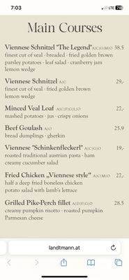 Menu photo 2 Café Landtmann Vienna, 9 Menu photo 2 Café Landtmann Vienna, 9