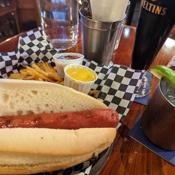 Shultzy's Bar & Grill - Hot Dog lunch special (Vienna Beef Frank and Fries for $7.50 with an added Moscow Mule for $2.00) - Hot Dogs Near Me - Seattle, Washington