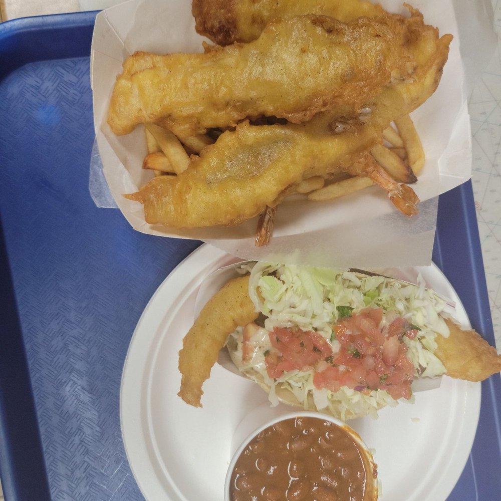 Harbor Fish & Chips - Captains Special & The fish taco and beans.  Yum - Fish & Chips Near Me - Oceanside, California