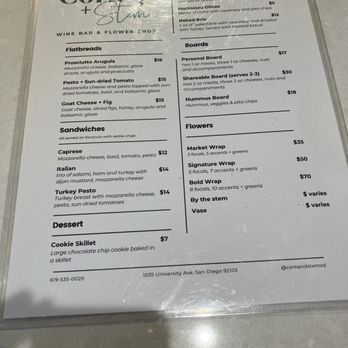 Cork & Stem - Menu - Florists Near Me - San Diego, California Cork & Stem - Menu - Florists Near Me - San Diego, California