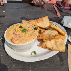 The Local - Cajun corn dip appetizer with pita