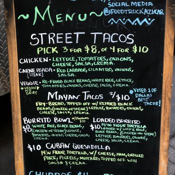 Azucar - a menu for street tacos - Latin American Near Me - Irving, Texas Azucar - a menu for street tacos - Latin American Near Me - Irving, Texas