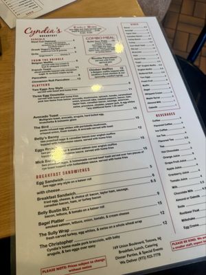 Menu photo 1 Cyndia's Totowa, NJ Menu photo 1 Cyndia's Totowa, NJ