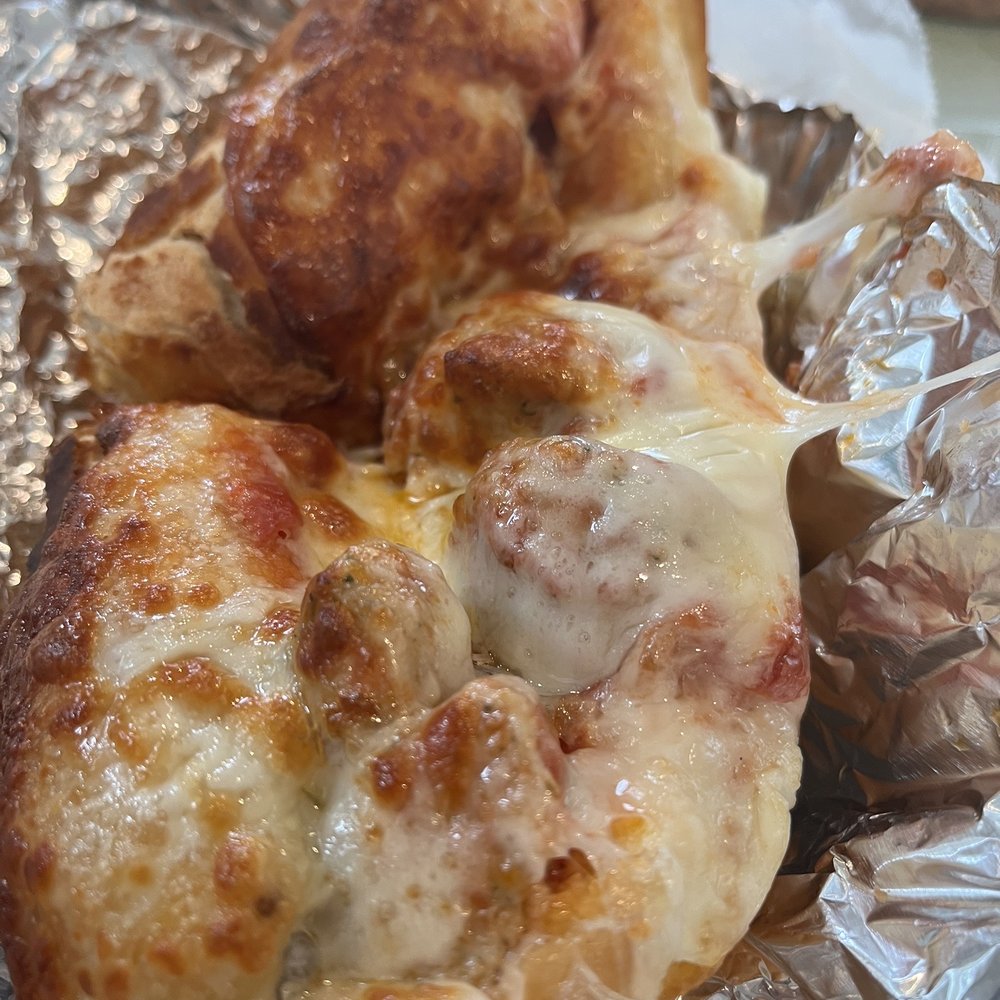 Meatball sandwich on a dutch crunch roll Meatball sandwich on a dutch crunch roll