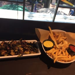 Brussel sprouts with bacon and the Crown fries!