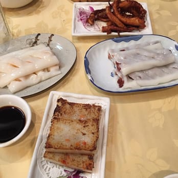 Peaktop Cuisine - Turnip cake, deep fried squid tentacles and rice paper rolls with shrimp and bbq pork. - Chinese Near Me - Vaughan, Ontario Peaktop Cuisine - Turnip cake, deep fried squid tentacles and rice paper rolls with shrimp and bbq pork. - Chinese Near Me - Vaughan, Ontario