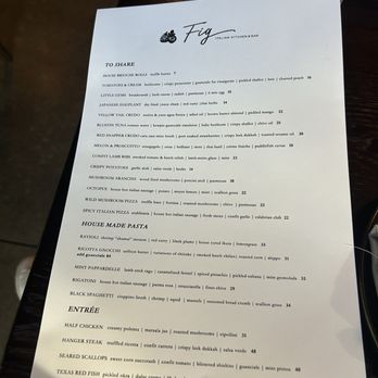 Fig Italian Kitchen & Bar - Menu - Italian Near Me - Austin, Texas