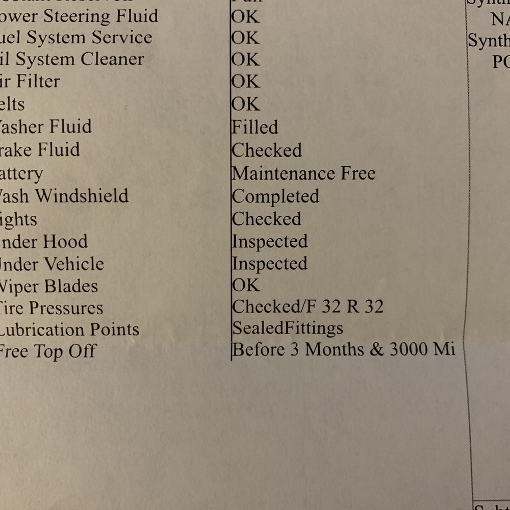 Oil Changers - The checklist items were not completed - Oil Change Stations Near Me - Poway, California Oil Changers - The checklist items were not completed - Oil Change Stations Near Me - Poway, California