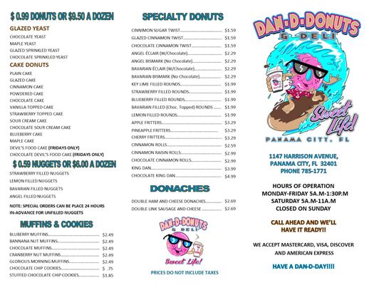 Menu photo 7 Dan-D-Donuts & Deli Panama City, FL