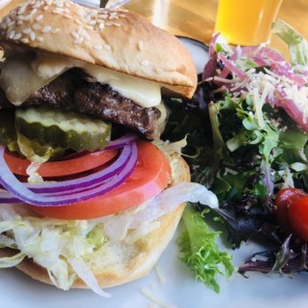 McMenamins Elks Temple - I want to say this was the Monster burger?? It was sautéed mushrooms and Swiss cheese. I subbed salad in place of fries. Very good! - Brewpubs Near Me - Tacoma, Washington McMenamins Elks Temple - I want to say this was the Monster burger?? It was sautéed mushrooms and Swiss cheese. I subbed salad in place of fries. Very good! - Brewpubs Near Me - Tacoma, Washington