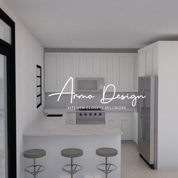 Armo Design - a kitchen with bar stools - General Contractors Near Me Armo Design - a kitchen with bar stools - General Contractors Near Me