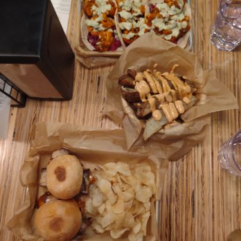 Forward Brewing - buffalo cauliflower tacos, potato wedges, and kimchi pork belly sliders - Brewpubs Near Me - Annapolis, Maryland