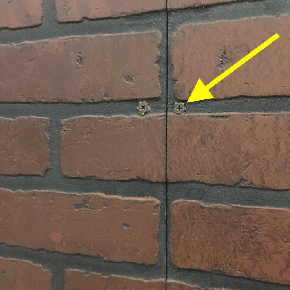 Al Shish Palace Mediterranean Cuisine - Look!  Screws holding up the brick wall. - Lebanese Near Me - Madison, Alabama
