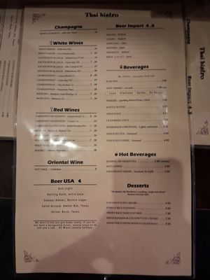 Menu photo 1 Thai Bistro Houston, TX