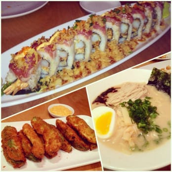 GoBistro - Clockwise: super ninja roll, tonkatsu ramen, avocado fries - Sushi Bars Near Me - Hollywood, Florida