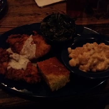 Mojo Bar-B-Que - Buttermilk fried chicken with white gravy, collard greens, mac n cheese, and cornbread. - Barbeque Near Me - Jacksonville, Florida