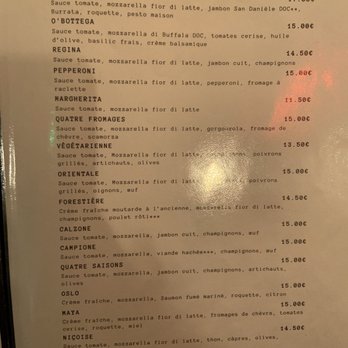 O'Bottega Versailles - Part of the pizza menu - Italian Near Me - Versailles, 78 O'Bottega Versailles - Part of the pizza menu - Italian Near Me - Versailles, 78