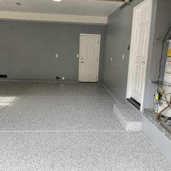 Garage Monkey - First the put down epoxy coating and then spec sod color. - Cabinetry Near Me Garage Monkey - First the put down epoxy coating and then spec sod color. - Cabinetry Near Me