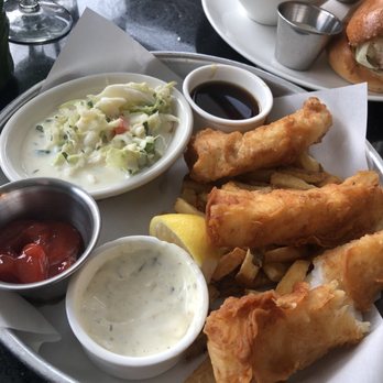 Lalla Grill Oceanside - Fish and chips! Comes with coleslaw as well. Really really good and fresh! - Seafood Near Me - Monterey, California