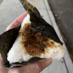$3.75 BentOn Onigiri: bonito flavor (soy sauce, seafood flakes). Very savory! Rice & nori are So Fresh!