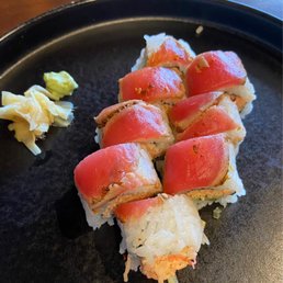 Kung Pao Dragon Roll* with the hot sauce. It needed the sauce. Kung Pao Dragon Roll* with the hot sauce. It needed the sauce.