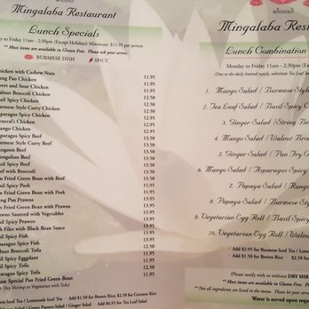 Mingalaba - Menu - Burmese Near Me - Burlingame, California Mingalaba - Menu - Burmese Near Me - Burlingame, California