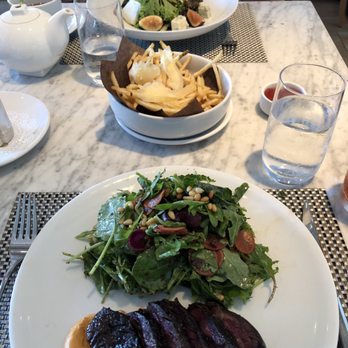 Fig & Olive - Hanger steak, truffle fries, Fig & Olive Salad - French Near Me - Houston, Texas