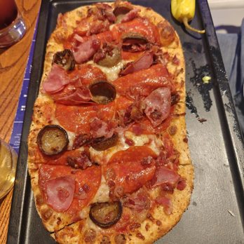Main Event Grand Prairie - Meat lovers flatbread - American Near Me - Grand Prairie, Texas Main Event Grand Prairie - Meat lovers flatbread - American Near Me - Grand Prairie, Texas