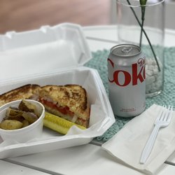 The Bakery At This & That - Grilled cheese and seasoned potatoes