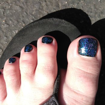 Golden Nails Spa - Lovely Galaxy toes in the perfect length and shape for me, by Vicki (sorry if I spelled it wrong!) - Nail Salons Near Me - Tempe, Arizona